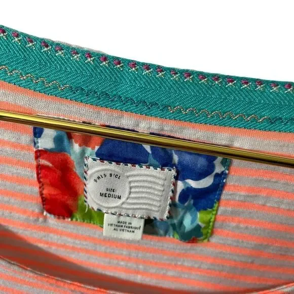 Anthropologie Postmark Striped Tiered Tee Size MED - Picture 2 of 6